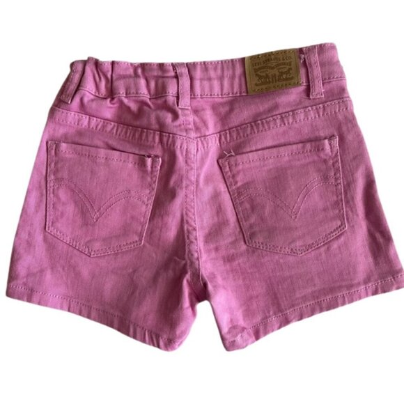 Girls Levis Pink Denim Shorty Shorts Size 8 Reg - Picture 2 of 5